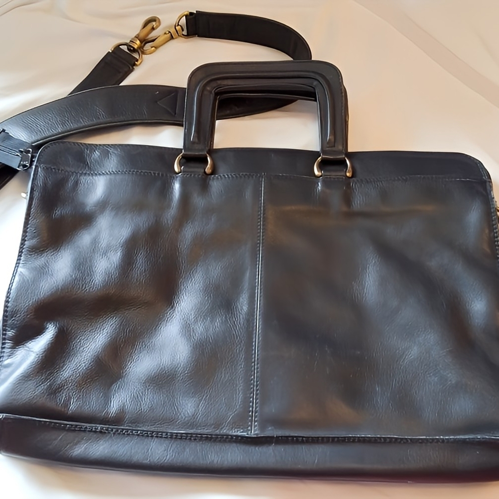 David Alexander Leather Briefcase - Black